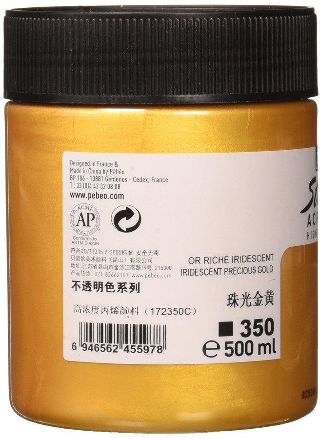 Pebeo Studio Acrylics HV 500 ml Precious Gold, 16.9 Fl Oz (Pack of 1) - Image 3
