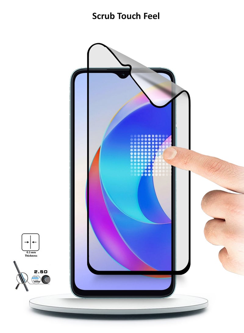 Wtech Honor X5 Plus 4G 2023 Nano Ceramic Full Glue Full Cover Matte Flexible Screen Protector (MSCNMN) - Clear/Black - Image 3