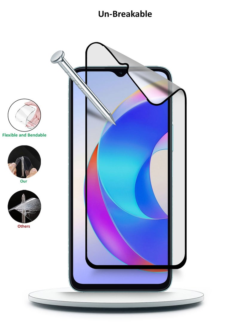 Wtech Honor X5 Plus 4G 2023 Nano Ceramic Full Glue Full Cover Matte Flexible Screen Protector (MSCNMN) - Clear/Black - Image 4