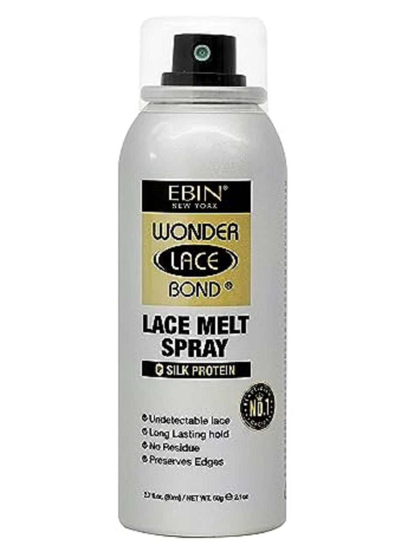 EBIN NEW YORK EBIN NEW YORK Wonder Lace Melt Aerosol Spray | Preserves Edges & Undetectable Lace | Long lasting hold | No Residue | Silk Protein + Biotin Infused (80ml./ 2.7oz) 