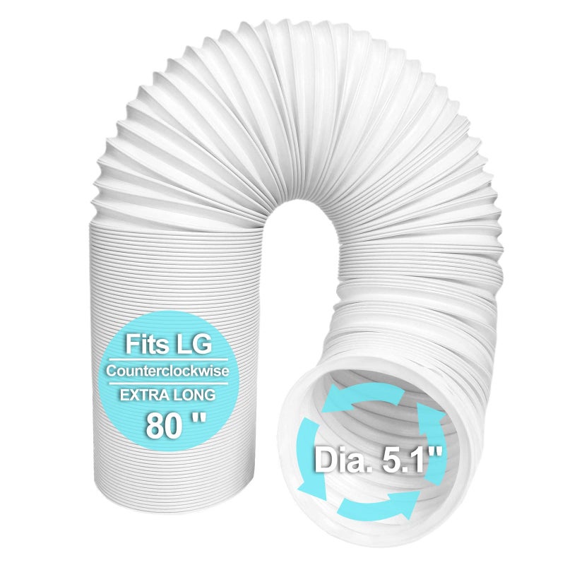Qualward Portable Air Conditioner Hose 51 Inch DiameterPortable AC Hose Exhaust Vent With AntiClockwise Thread Length up to 80 Inches - Image 1