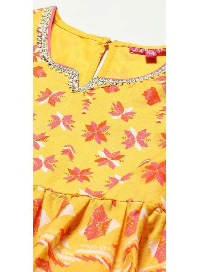 Biba GIRL PRINTED GATHERED KID(KW5305_YELLOW_11) - Image 3