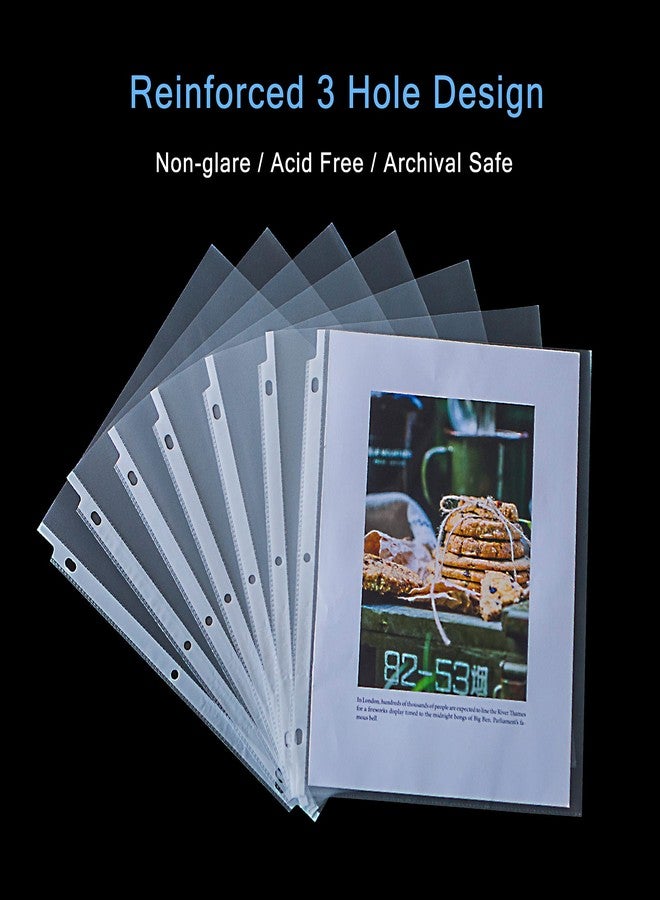 Seashell 100 Economy Non-Glare Sheet Protectors, Plastic Page Protectors for 3 Ring Binder, Letter Size, Top Loading, 3 Hole Punched, Binder Sleeves for 8.5 x 11 Paper, for School and Office use… - Image 2