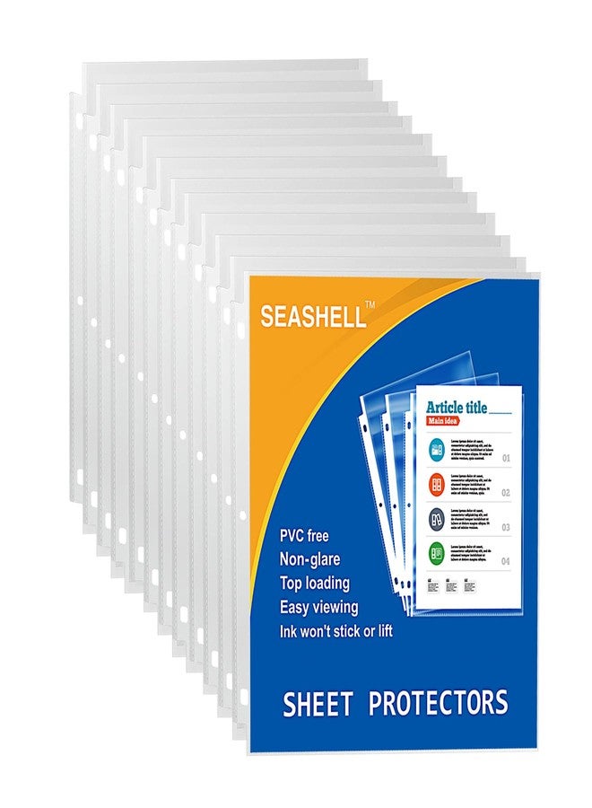 Seashell 100 Economy Non-Glare Sheet Protectors, Plastic Page Protectors for 3 Ring Binder, Letter Size, Top Loading, 3 Hole Punched, Binder Sleeves for 8.5 x 11 Paper, for School and Office use… - Image 1