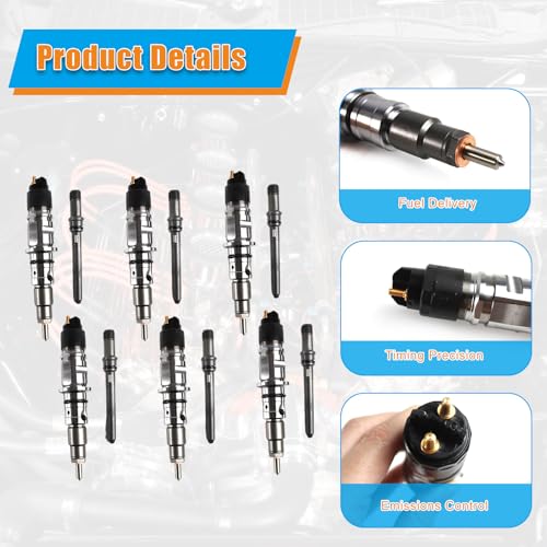 FIWARY 6pcs Diesel Fuel Injectors with Tube Fits For Dodge Ram 2500 & 3500 6.7L 2007-2012 Replace OE 0445120050 0445120193 0445120185 68027067AA 986435518 - Image 4