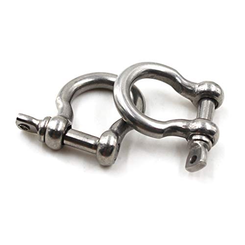Flomore M4 D Ring Shackle Boat Anchor Shackle 304 Stainless Steel Chain Shackle Screw Pin Bow Shackle Pack of 15 - Image 2