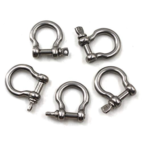 Flomore M4 D Ring Shackle Boat Anchor Shackle 304 Stainless Steel Chain Shackle Screw Pin Bow Shackle Pack of 15 - Image 1