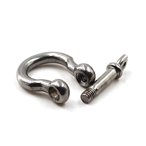 Flomore M4 D Ring Shackle Boat Anchor Shackle 304 Stainless Steel Chain Shackle Screw Pin Bow Shackle Pack of 15 - Image 3