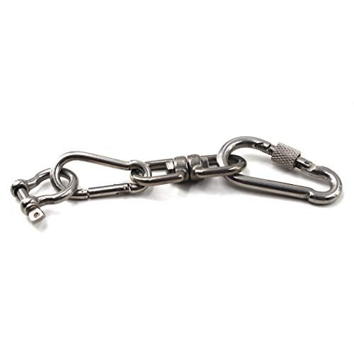Flomore M4 D Ring Shackle Boat Anchor Shackle 304 Stainless Steel Chain Shackle Screw Pin Bow Shackle Pack of 15 - Image 4