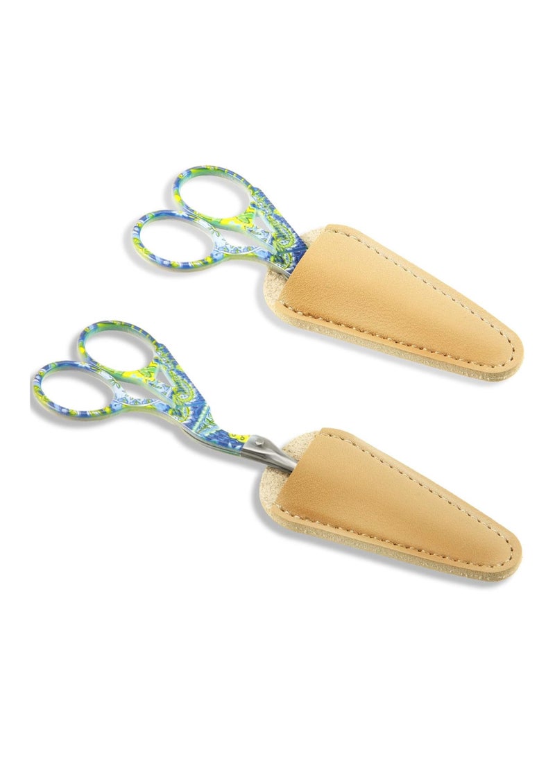 6 Pieces Scissors Sheath Safety Leather Scissors Cover Protector Colorful Sewing Scissor Sheath Portable Eyebrow Trimming Beauty Tool Protection Cover Collect Bags  - Image 5