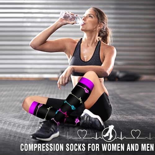 Bluemaple 6 Pack Copper Compression Socks for Women and Men Circulation-Best Support for Medical, Running,Nursing,Athletic - Image 2