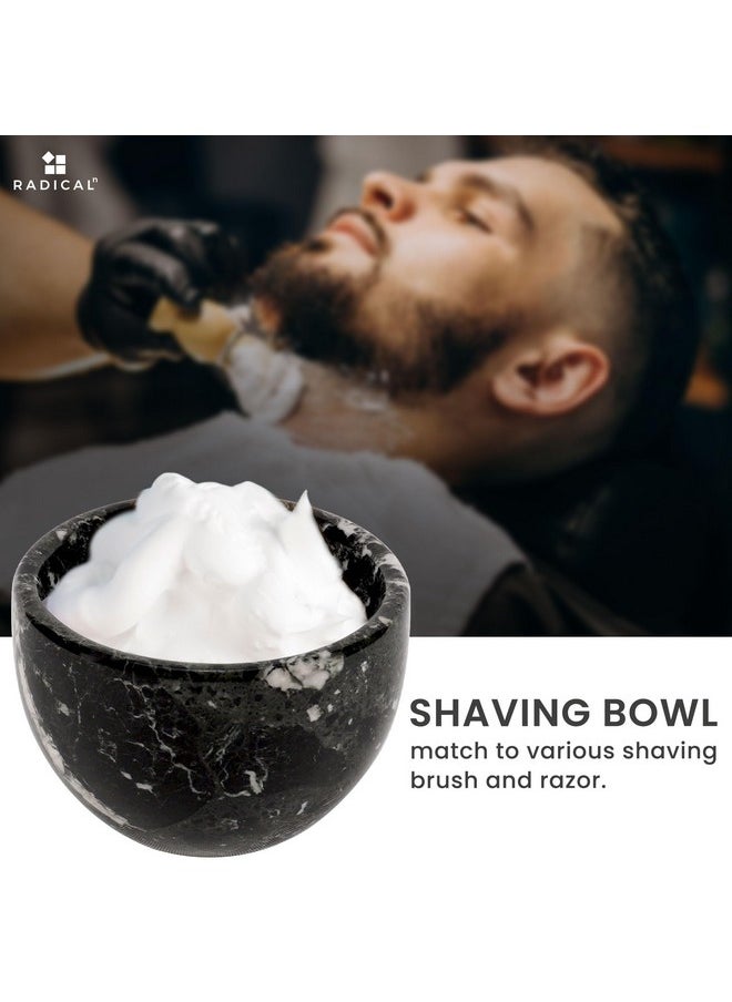 RADICALn Radicaln Marble Shaving Bowl 3'' Inches Black Handmade Shaving Cream Bowl - Marble Bowl For Shaving Foam, Shaving Soap Bowl - Shaving Kit Bowl, Barber Supplies & Bathroom Accessories  - Image 3