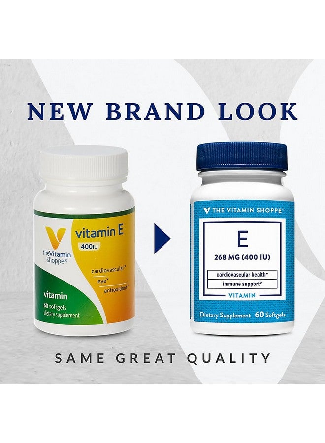The Vitamin Shoppe Vitamin E 400IU - Natural Source, Supports Healthy Cardiovascular System, Immune Health & Eye Health - Once Daily (60 Softgels) - Image 3