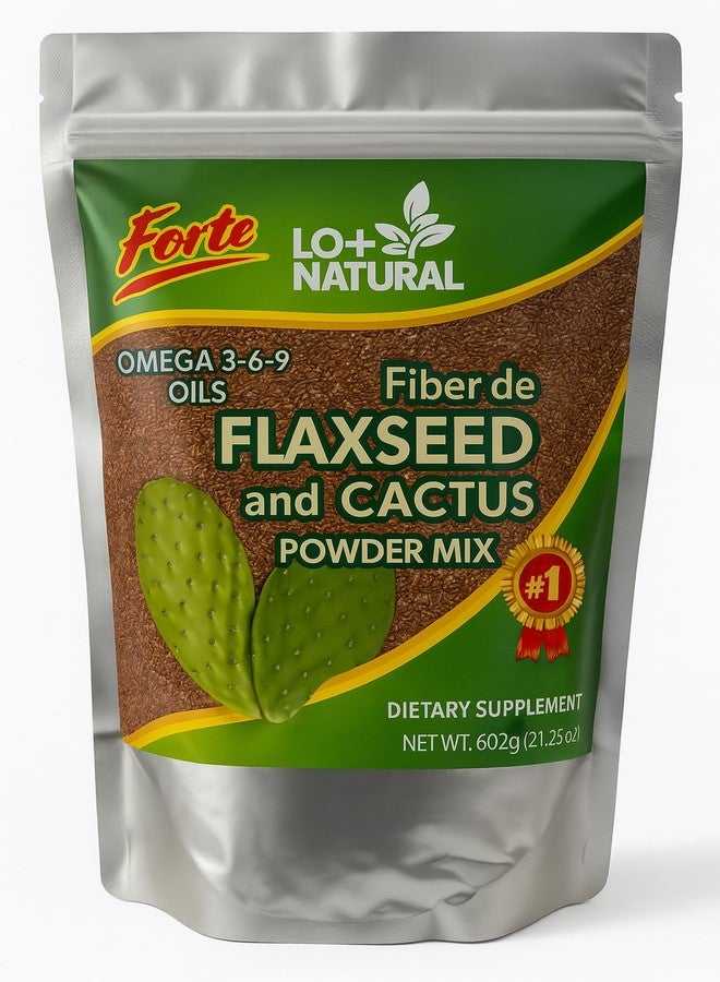 LO+NATURAL Linaza con Nopal Forte – 8 oz – 100% Natural Flaxseed & Nopal Cactus Powder – Fiber-Rich Digestive Support – Ground Blend Dietary Supplement – Vegan & Non-GMO - Image 1