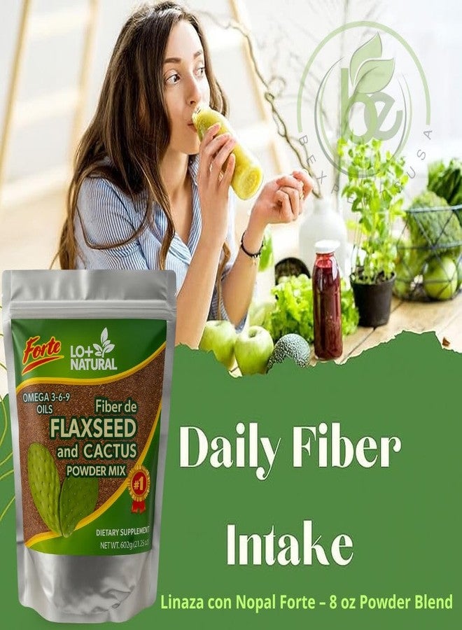 LO+NATURAL Linaza con Nopal Forte – 8 oz – 100% Natural Flaxseed & Nopal Cactus Powder – Fiber-Rich Digestive Support – Ground Blend Dietary Supplement – Vegan & Non-GMO - Image 3