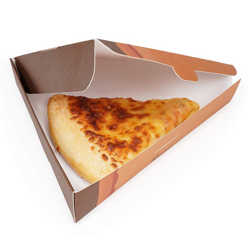 Restaurantware Eco Pie 93 x 103 x 18 Inch Pizza Slice Boxes 100 Clamshell Pizza Slice Containers  Greaseproof Tab Lock Kraft Paper Individual Pizza Boxes Recyclable