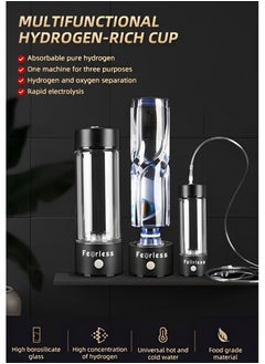 Fearlex Rechargeable and Portable Glass H2 Hydrogen Water Bottle with inhaler | Advanced PEM(Japan) and SPE(Korea) Technology with up to 1600 PPB | Balanced PH Water Ionizer  - Image 4