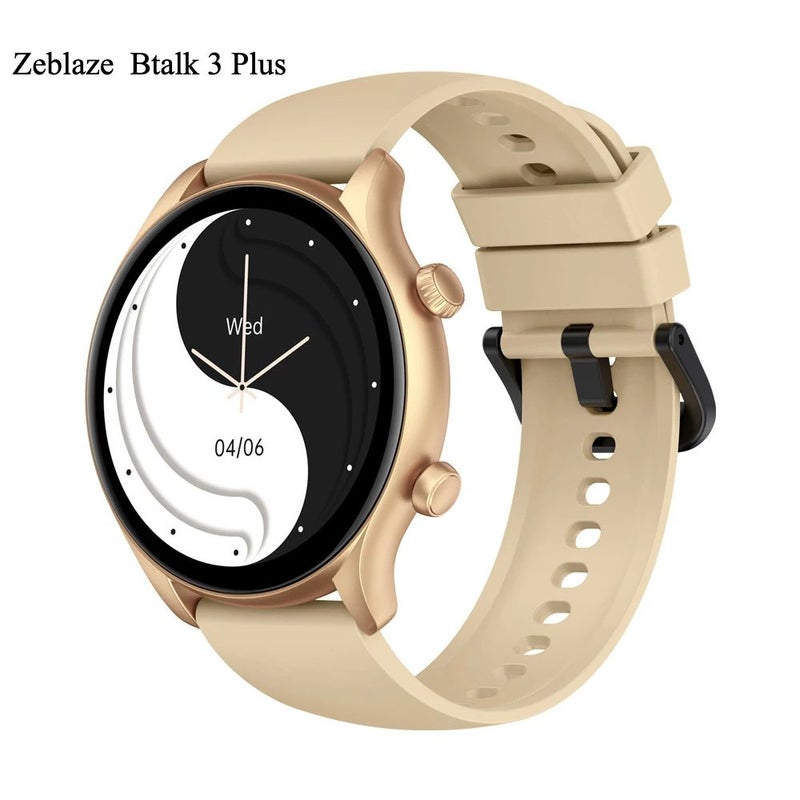 Zeblaze Btalk 3 Plus Men's Smart Watch Fitness Tracker Bluetooth Calls 1.39-inch HD Display, Gold - Image 1