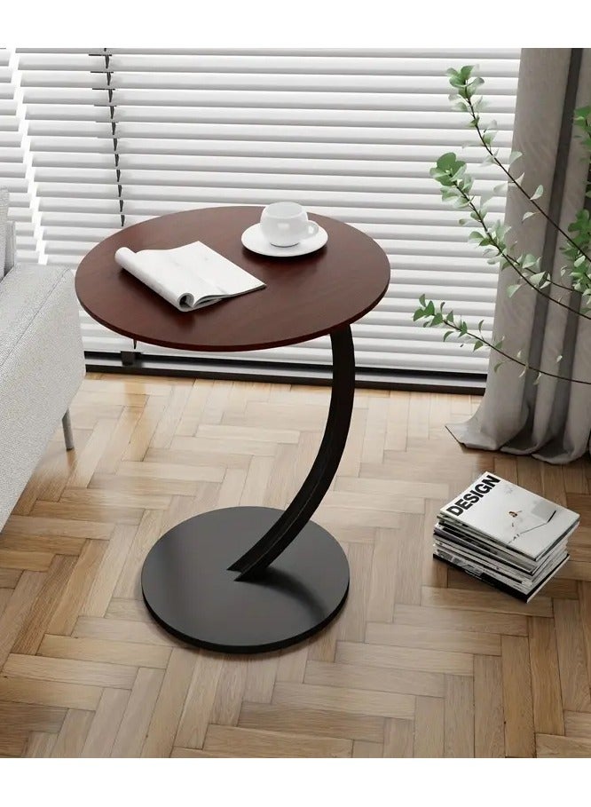 DubaiGallery End Table, Side Table, Oval Table, C-Shaped Couch Table for Living Room, Snack Table for Small Space, Living Room, Bedroom, Marble Top & Metal Frame - Image 2