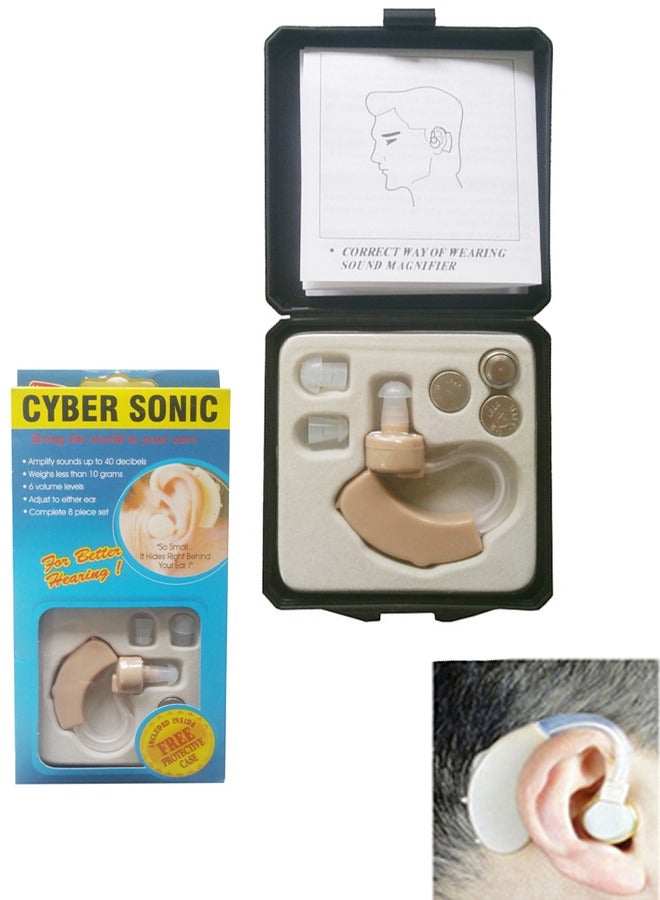 Generic Hearing Aid for Seniors Adults Single Premium Comfort Design Hearing Aid for Right or Left Ear Adjustable Volume  - Image 1