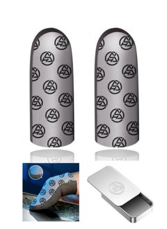 STAUD 2-Pack of Silver Cloth Mobile Game Finger Cots Extremely Thinmaterial Zero Contact Breathable Extremely Sensitive With Storage Box  - Image 1