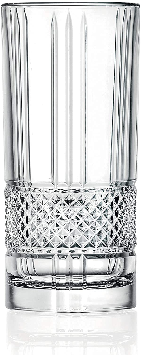 TIENER Elegant Drinking Glasses for Water, Wine, Juice, Square Shape Glasses for Bars Restaurants, Kitchen, Home | Pack of 6 | 300 ML | Transpharant - Image 3