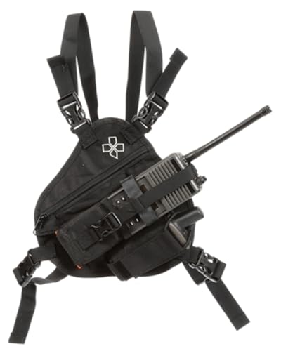 COAXSHER RP-1 Scout Radio Chest Harness for 2 Way Radio & Electronics | Search and Rescue, Ski Patrol, Emergency Response - Black - Image 3