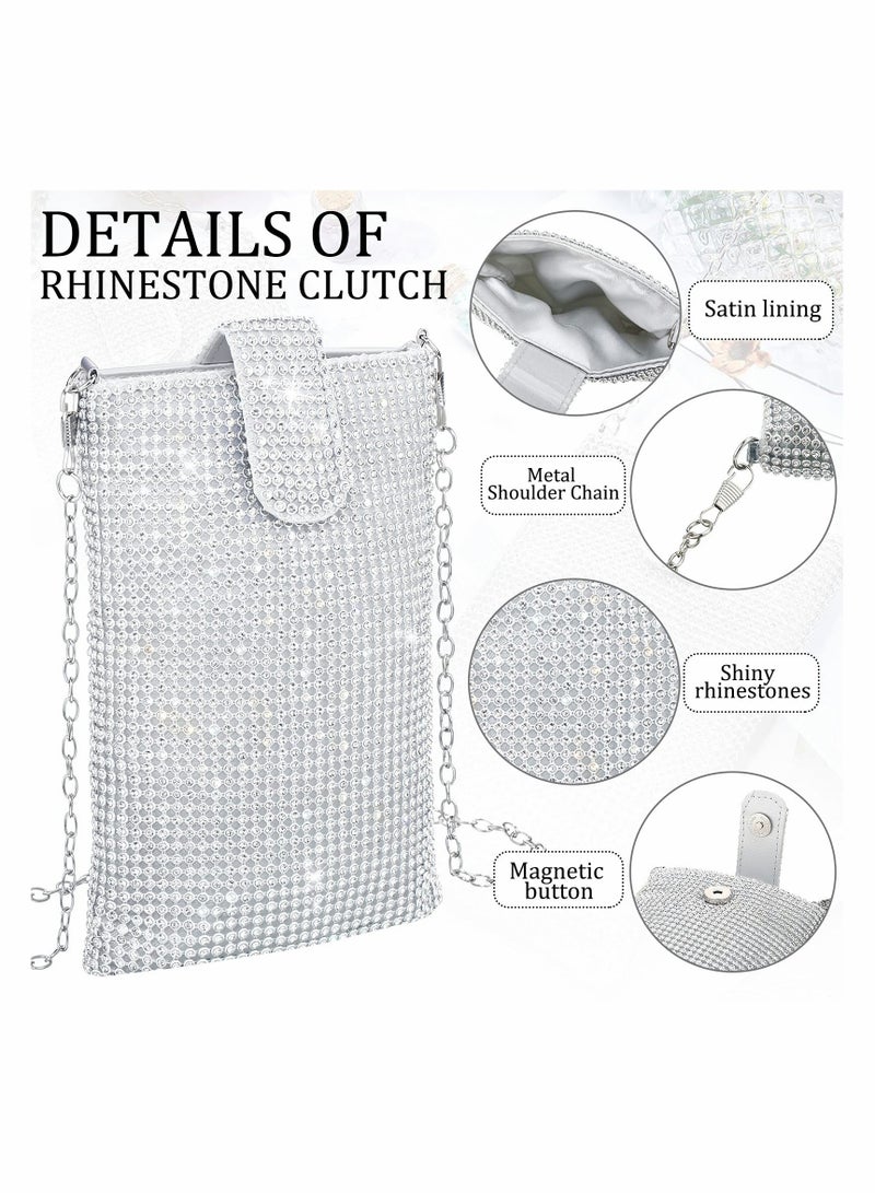 Excefore حقيبة يد نسائية للسهرة، محافظ مسائية للنساء، حقيبة كروس صغيرة شبكية معدنية للهاتف الخلوي، محفظة بلينغ للسيدات، محفظة شبكية - Image 4