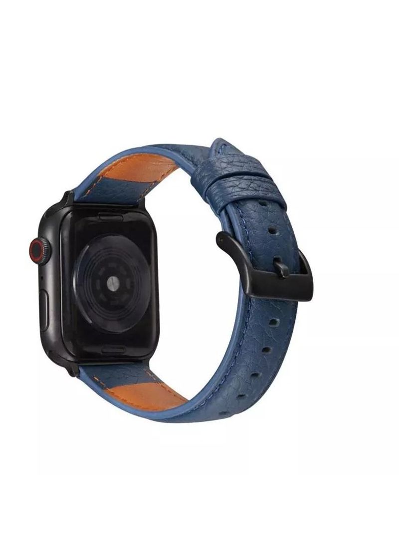 TWEGGON Apple Watch Leather band Compatible with 42mm(Series 10)/41mm/40mm/38mm, Apple Watch Leather Strap for Apple Watch All Series Compatible with 42mm(Series 10)/41mm/40mm/38mm Blue