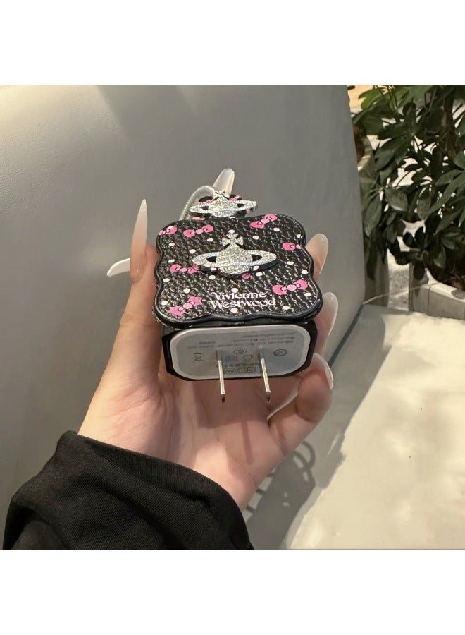 For Apple 16 14 Charger Protective Cover IPhone15 Data Cable IPad10/air5 Fast Charge 13 Shell Female-Color:Leather Butterfly Planet -Applicable Models:18W/20W - Image 4