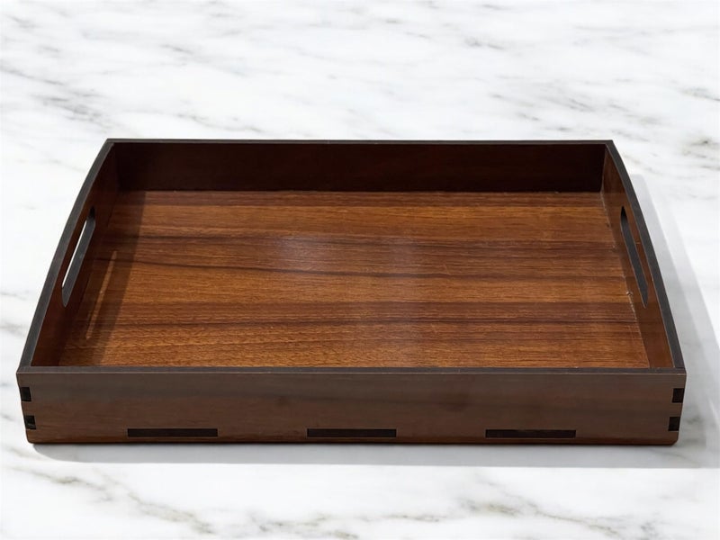 ZAVEZA - HOME KART ZAVEZA - SUNMICA Wood Rectangle Shape Serving Table Tray for Home & Restuarants (11X8X2 INCHES) - Image 1