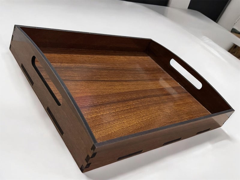 ZAVEZA - HOME KART ZAVEZA - SUNMICA Wood Rectangle Shape Serving Table Tray for Home & Restuarants (11X8X2 INCHES) - Image 3