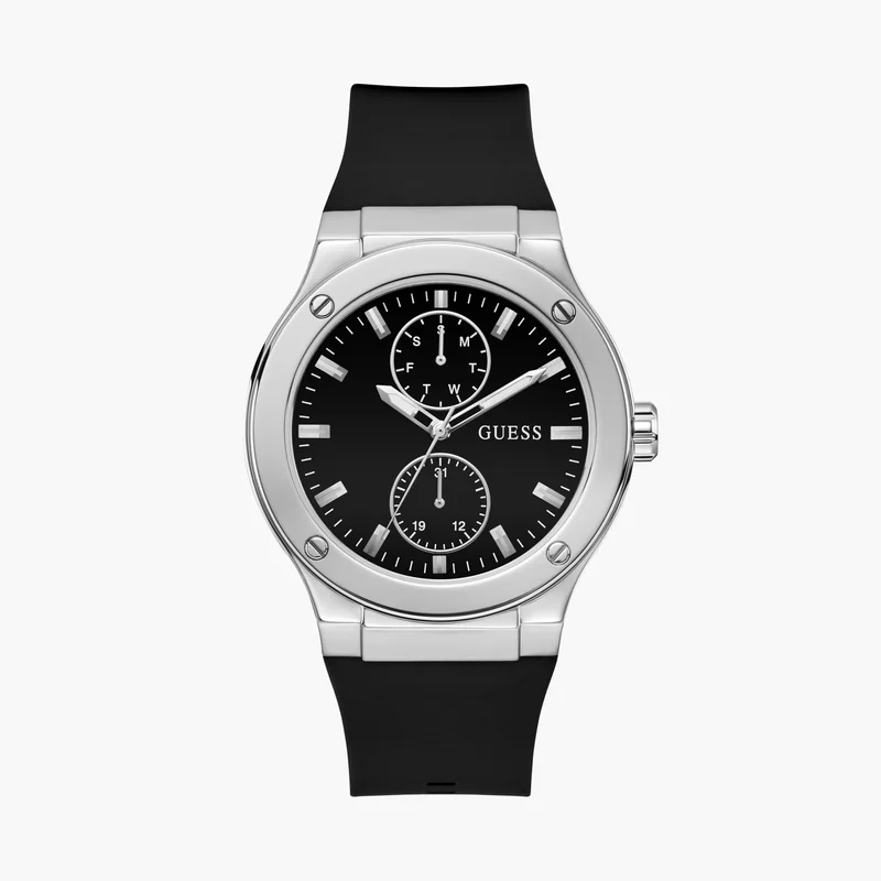 جس Guess Men's Black Chronograph Watch