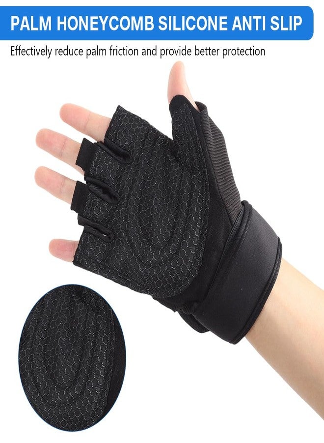 PROBEROS® Gym Gloves for Men & Women with Adjustable Wrist Support Strap, Workout Gloves Fitness Hand Gloves, Breathable Fingerless Anti-Slip Design, for Gym, Weightlifting, Training, Cycling, XL - Image 5