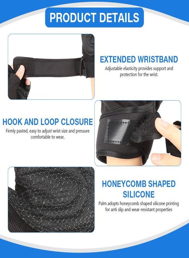 PROBEROS® Gym Gloves for Men & Women with Adjustable Wrist Support Strap, Workout Gloves Fitness Hand Gloves, Breathable Fingerless Anti-Slip Design, for Gym, Weightlifting, Training, Cycling, XL - Image 3
