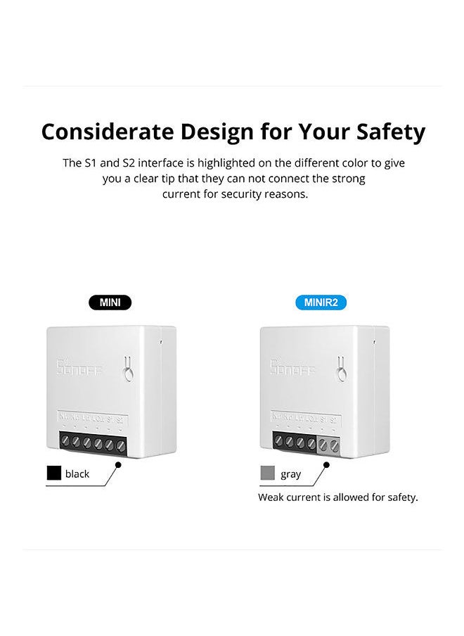 MINIR2 Two-way DIY Smart Switch(MINI Upgrade) WiFi Switch Programmable Light Switch Timer Support SPDT/Rocker Switches for Home Appliances Ceiling Fan Replacement