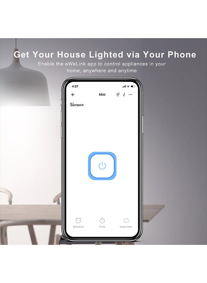 MINIR2 Two-way DIY Smart Switch(MINI Upgrade) WiFi Switch Programmable Light Switch Timer Support SPDT/Rocker Switches for Home Appliances Ceiling Fan Replacement