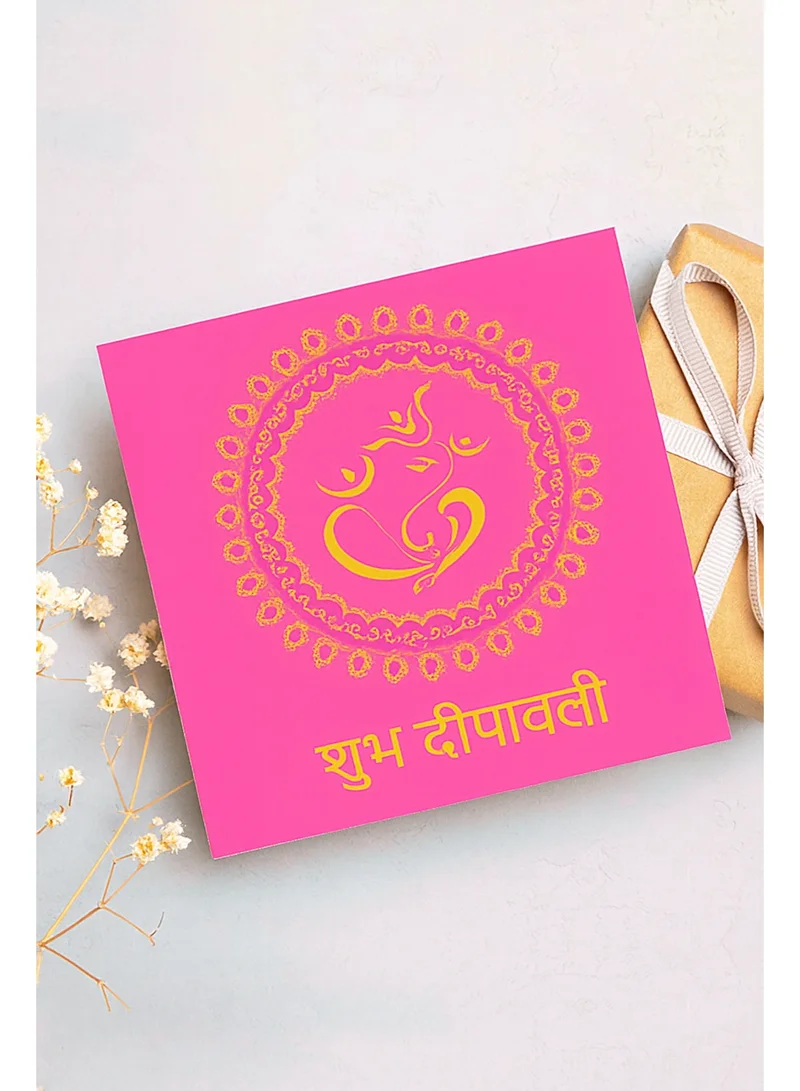Share the Love Share The Love Happy Diwali Greeting Card 15 × 15 cm | Premium Foil Design with Envelope | Festive Wish Card for Family &amp; Friends
