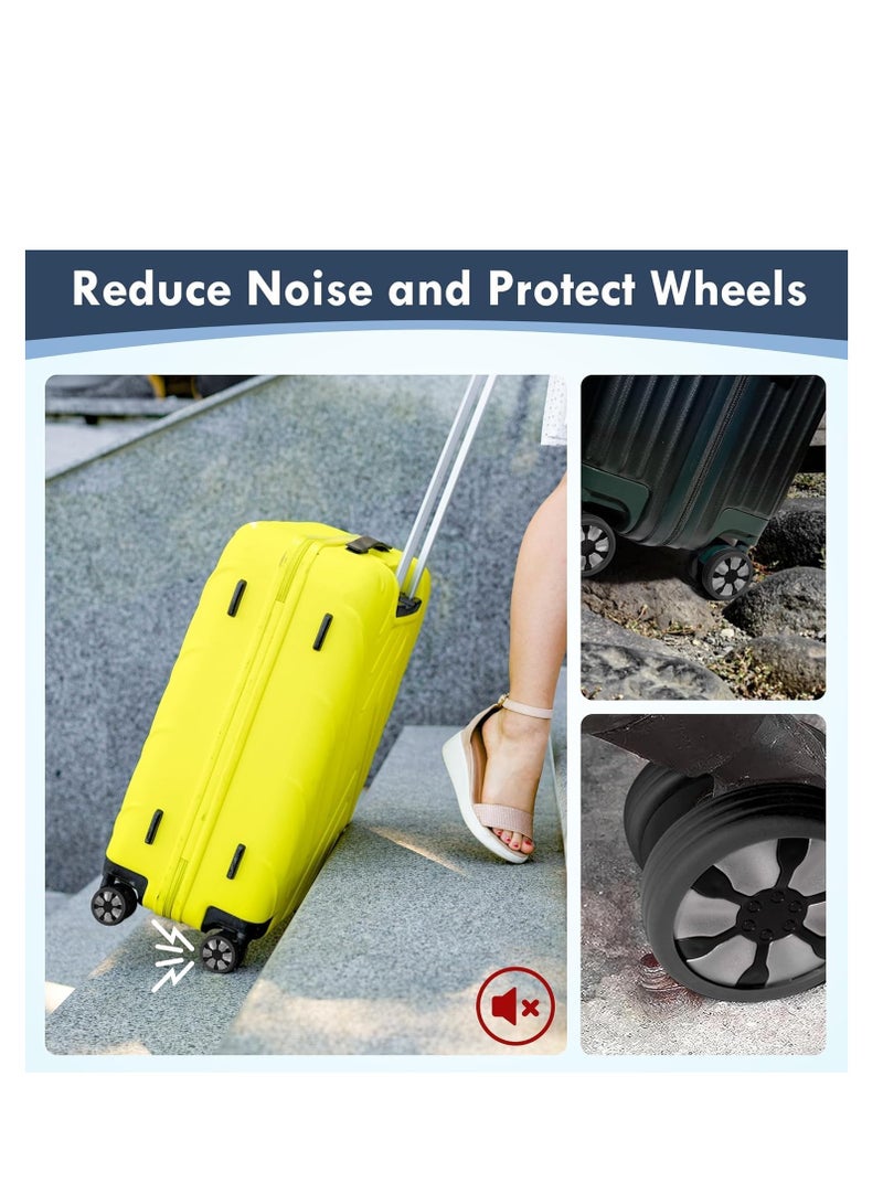 8 PCS Luggage Wheel Cover,Suitcase Wheels Protector Cover,Durable Shock-Proof Silicone Wheel Covers,Anti-Noise Reduce Vibration Cover for Most Spinner Wheel Luggage Sets or Office Chair-Black - Image 5