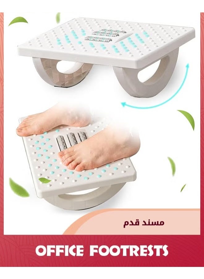 راحة القدم تحت المكتب,هزة القدم مقعد القدم,مقعد القدم الايرغونومية لكرسي المكتب مع سطح التدليك,مقعد القدم لكرسي المكتب السفر المنزلي,أبيض,, - Image 1