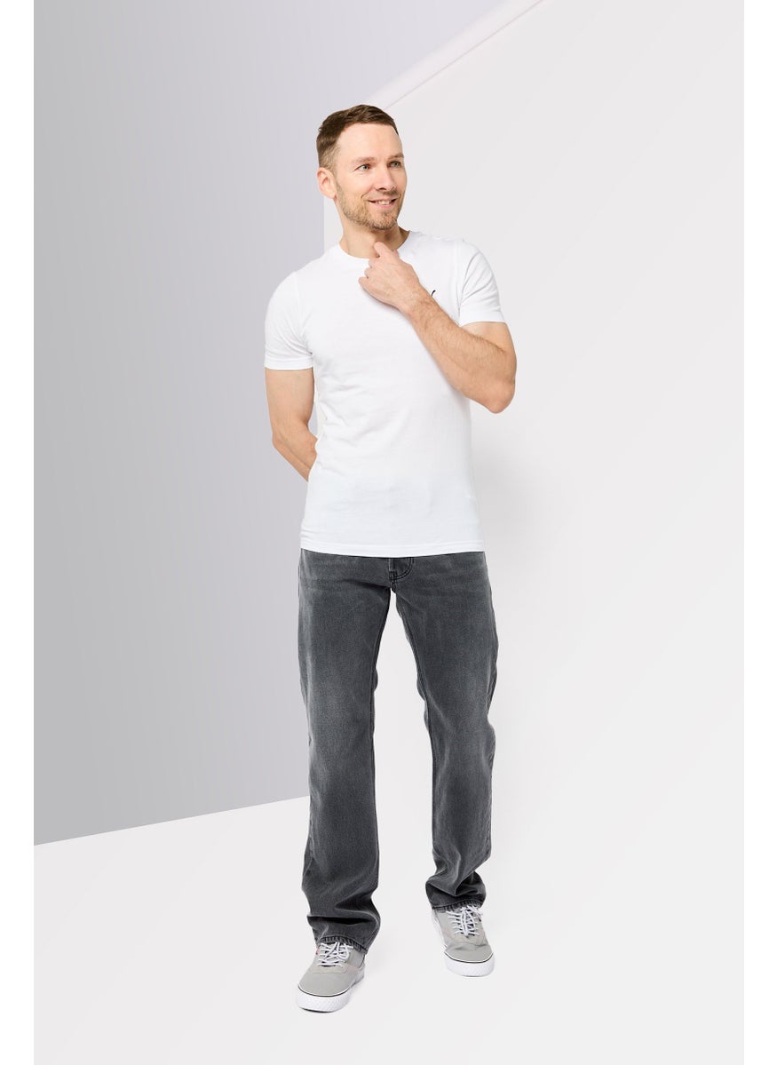 DIESEL Men Regular Fit Washed Denim Jeans, Black  - Image 2
