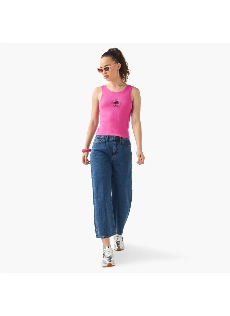 اس بي كاركترز Barbie Print Tank Top with Round Neck