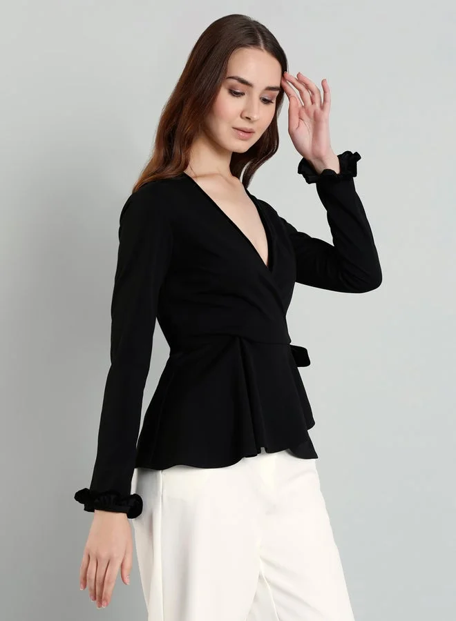 ميش بلوزة بنمط لف