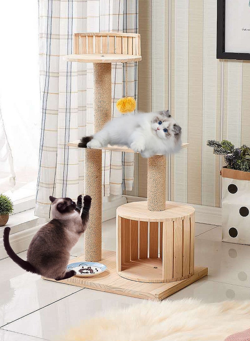 Kidle Cat Climbing Frame Solid Wood Cat Nest Cat Tree Cat House Cat Villa - Image 2