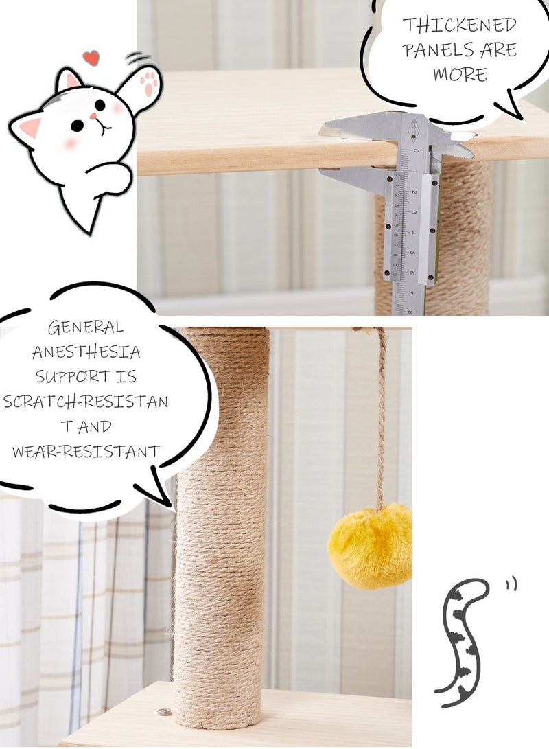 Kidle Cat Climbing Frame Solid Wood Cat Nest Cat Tree Cat House Cat Villa - Image 5