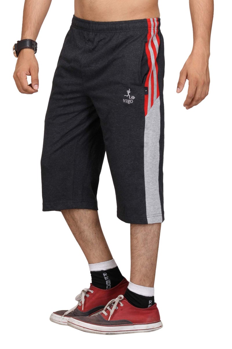 VEGO Mens Cotton Three by Fourth, 3/4, Capri, Three Quarter Regular - Image 1