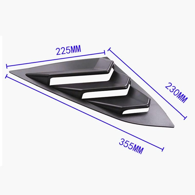 BOLTRY ABS Rear Side Window Louvers Air Vent Scoop Shades Cover Blinds Trim for Honda Civic Sedan 2016 2017 2018 2019 2020 2021（Red Black） - Image 3
