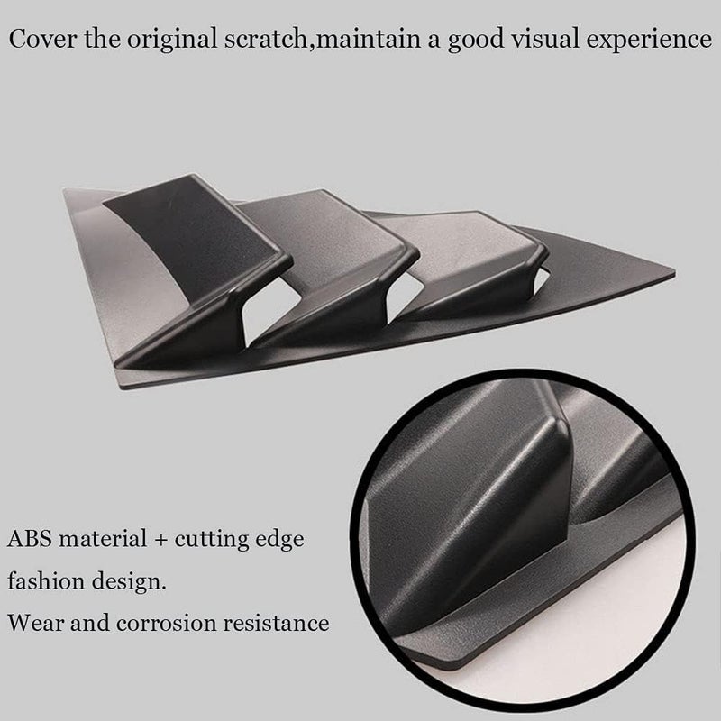 BOLTRY ABS Rear Side Window Louvers Air Vent Scoop Shades Cover Blinds Trim for Honda Civic Sedan 2016 2017 2018 2019 2020 2021（Red Black） - Image 4