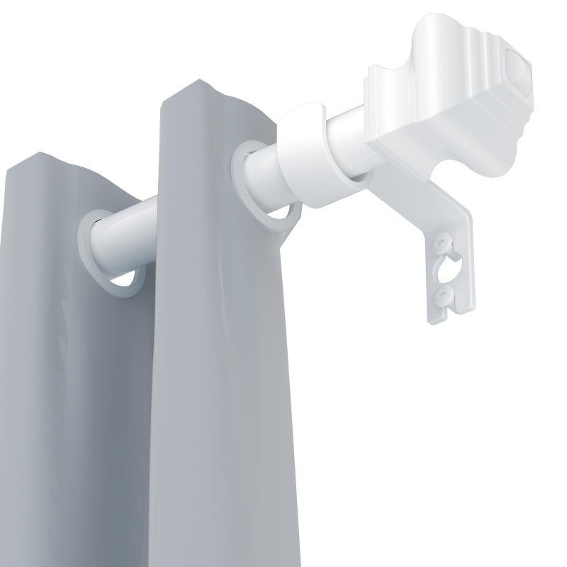 Brunttype Curtain Rods for Windows 36-48 inch, 5/8 inch White Curtain Rod with Brackets Adjustable by Splicing for Bedroom Kitchen Study Living Room - Image 1