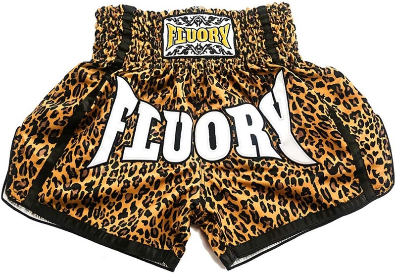 FLUORY شورتات موياي تاي مقاس: XS S M L XL 2XL 3XL 4XL، شورتات ملاكمة للرجال/النساء/الأطفال بألوان متعددة - Image 1